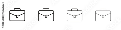 Briefcase icon outline vector pack. Best for web, mobile, ui