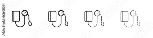 Blood pressure meter icon outline vector pack. Best for web, mobile, ui