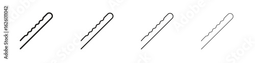 Bobby pin icon outline vector pack. Best for web, mobile, ui