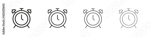 Alarm clock icon outline vector pack. Best for web, mobile, ui