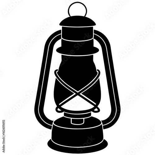 Black kerosene lantern silhouette oil lamp vintage lantern
