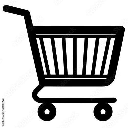Black shopping cart silhouette trolley basket