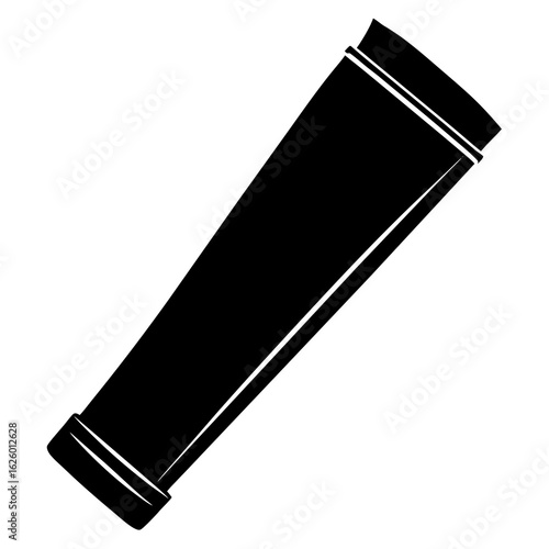 Black tube silhouette with white stripes vector