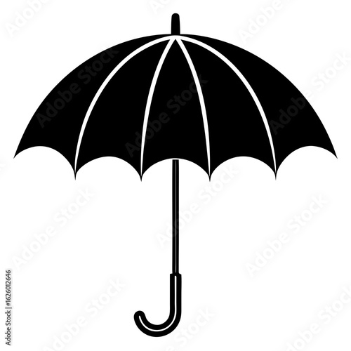 Black umbrella silhouette on white vector