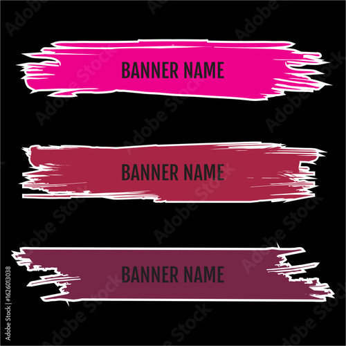 Set of Three Text Banners with Bold Designs and Text Areas