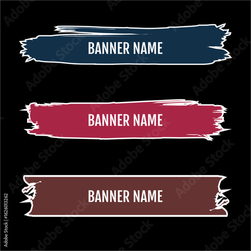 Set of Three Text Banners with Bold Designs and Text Areas