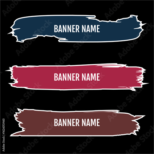 Set of Three Text Banners with Bold Designs and Text Areas