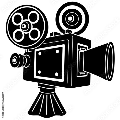 Vintage film projector silhouette vintage camera cinema