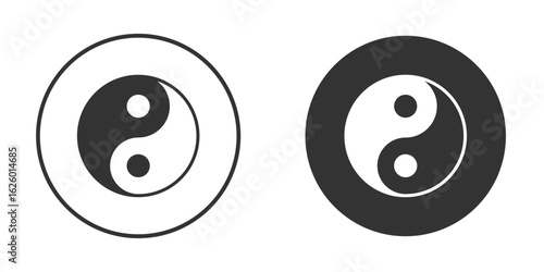 Yin yang icon flat. Illustration isolated vector sign symbol