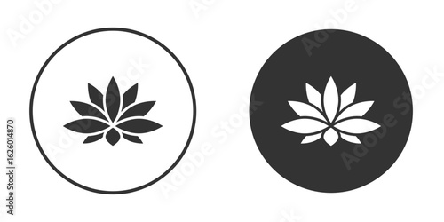 Water lily icon flat. Illustration isolated vector sign symbol