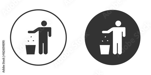 Waste Bin icon flat. Illustration isolated vector sign symbol