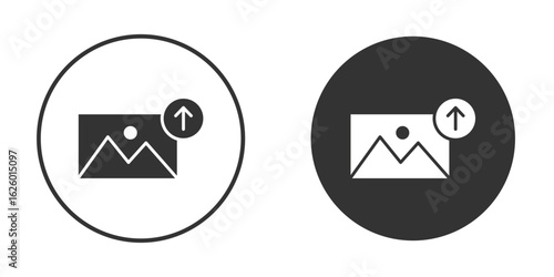 Upload photo icon flat. Illustration isolated vector sign symbol