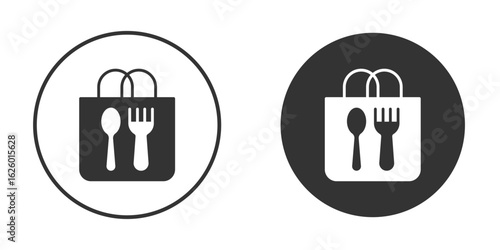 Take away food icon flat. Illustration isolated vector sign symbol