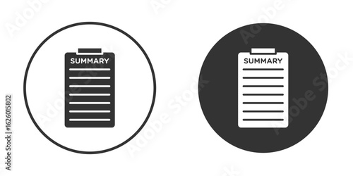 Summary icon flat. Illustration isolated vector sign symbol