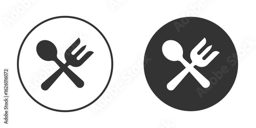 Spoon and Fork icon flat. Illustration isolated vector sign symbol