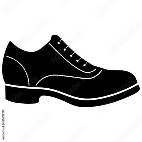 Black Oxford shoe silhouette white vector