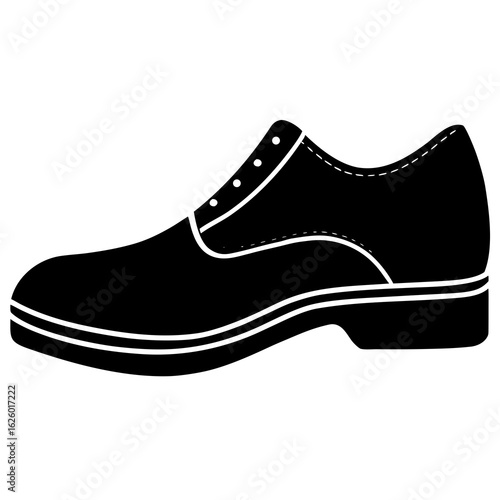 Black oxford shoe silhouette vector