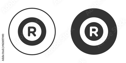 Registered trademark icon flat. Illustration isolated vector sign symbol