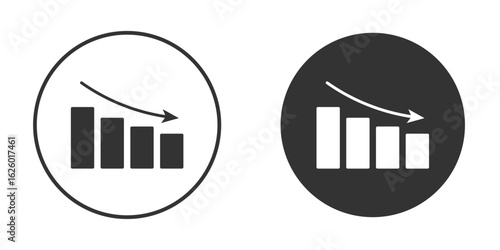 Reduction chart icon flat. Illustration isolated vector sign symbol