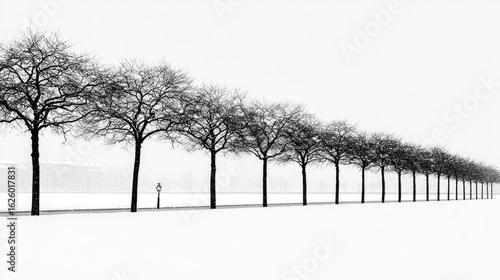 Wallpaper Mural Row of bare trees in winter snow. Torontodigital.ca