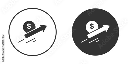 Profit growth icon flat. Illustration isolated vector sign symbol