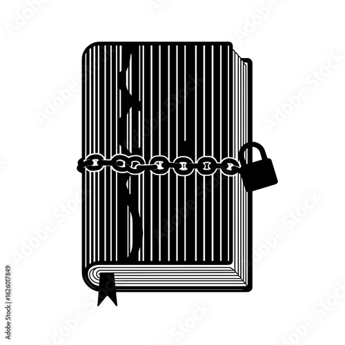 Chained spellbook with lock – Forbidden magic, Halloween theme