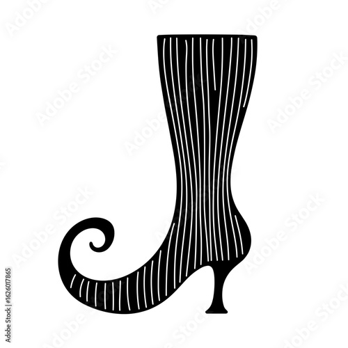 Witch's boot with curled toe – Halloween fashion, enchanted footwear