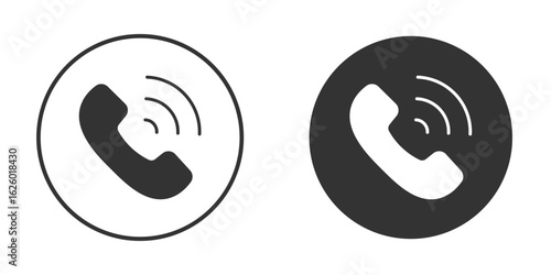 Phone call icon flat. Illustration isolated vector sign symbol