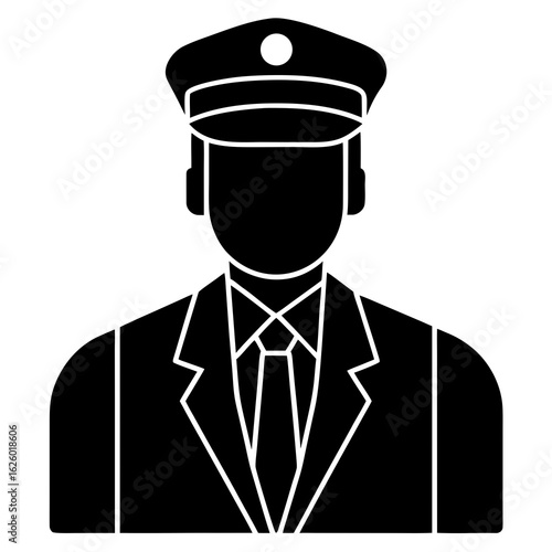 Train operator uniform silhouette driver