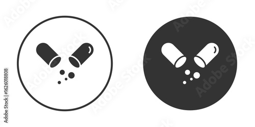 Open Capsule icon flat. Illustration isolated vector sign symbol