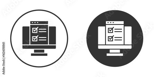 Online exam test icon flat. Illustration isolated vector sign symbol