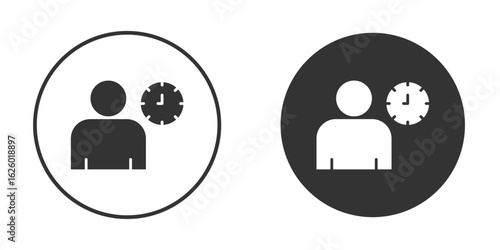 Office hours icon flat. Illustration isolated vector sign symbol