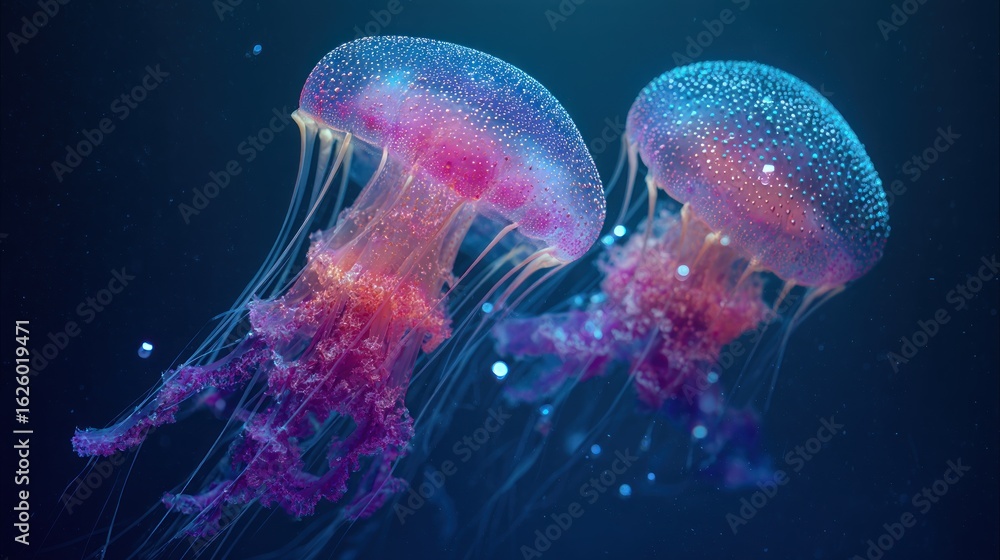 Naklejka premium Stunning underwater jellyfish