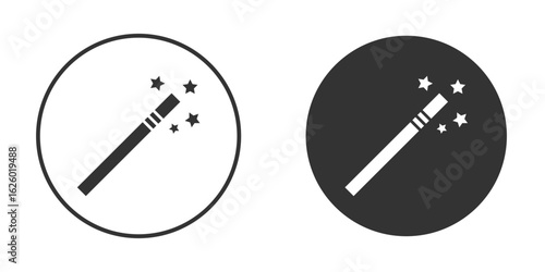 Magic wand icon flat. Illustration isolated vector sign symbol