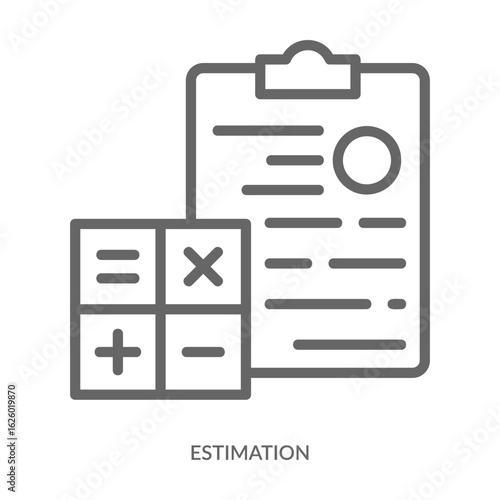 Estimation Icon Line Style. Design Vector Illustration