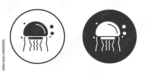 Jellyfish icon flat. Illustration isolated vector sign symbol