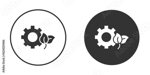 Green technology icon flat. Illustration isolated vector sign symbol