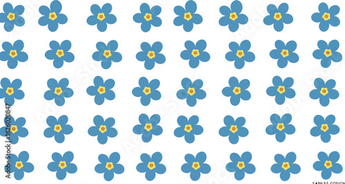 Blue forget me not flower pattern