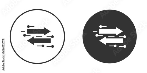 Data transfer icon flat. Illustration isolated vector sign symbol