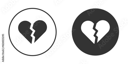 Broken heart icon flat. Illustration isolated vector sign symbol
