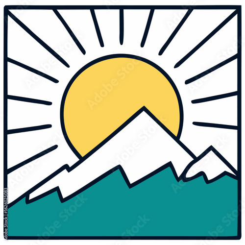 Valokuva Thanks for sharing the image! It looks like a collection of stylized sun-and-wave logos—curved lines representing waves and hills beneath a rising or setting sun