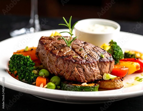 Grilled steak with roasted vegetables (1)