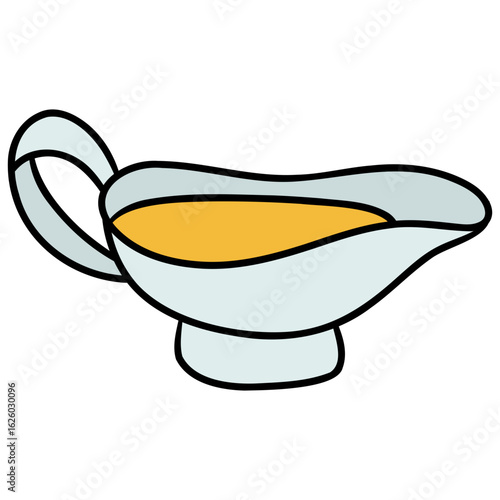 custard gravy bowl vector illustration