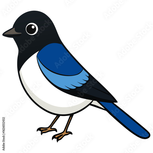 blue bird on white background