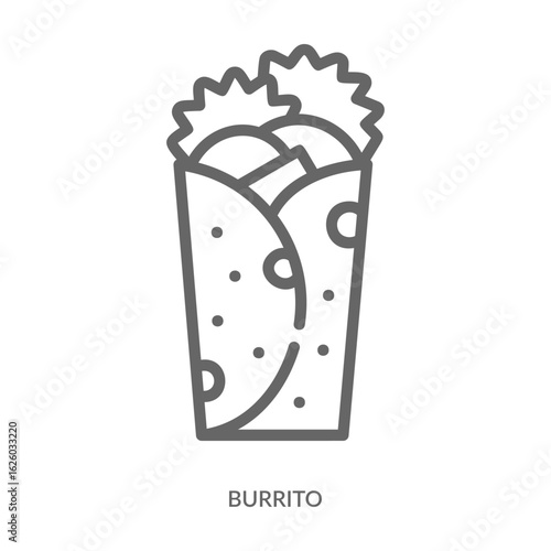 Burrito Icon Line Style. Design Vector Illustration