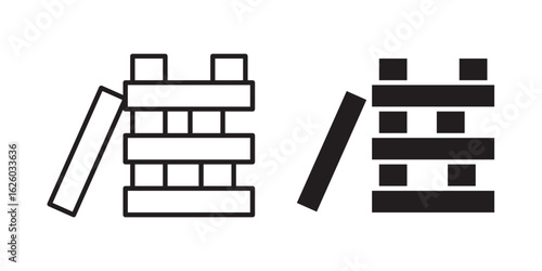Wooden block icon sign symbol and flat style for app, web and digital design.