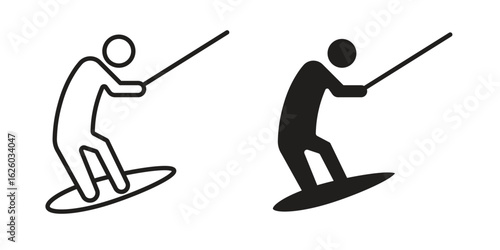 Wakeboarding icon sign symbol and flat style for app, web and digital design.