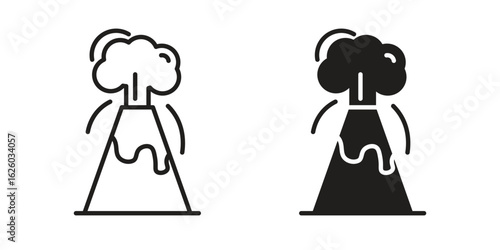 Volcano icon sign symbol and flat style for app, web and digital design.