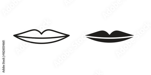 Thin lips icon sign symbol and flat style for app, web and digital design.