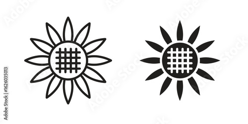 Sunflower icon sign symbol and flat style for app, web and digital design.